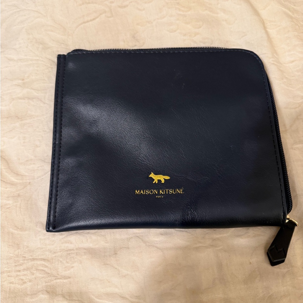 VINTAGE MAISON KITSUNE JAL Japan Airlines Blue Coin Purse/Toiletry Pouch